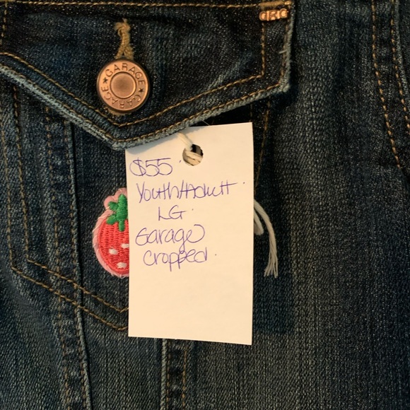 Large cropped Garage custom patch Jean jacket - Picture 5 of 5